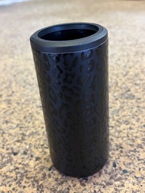 Black Leopard Print Drink Cooler